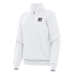 NHL White Anaheim Ducks Antigua Women's Victory Quarter-Zip Sweatshirt