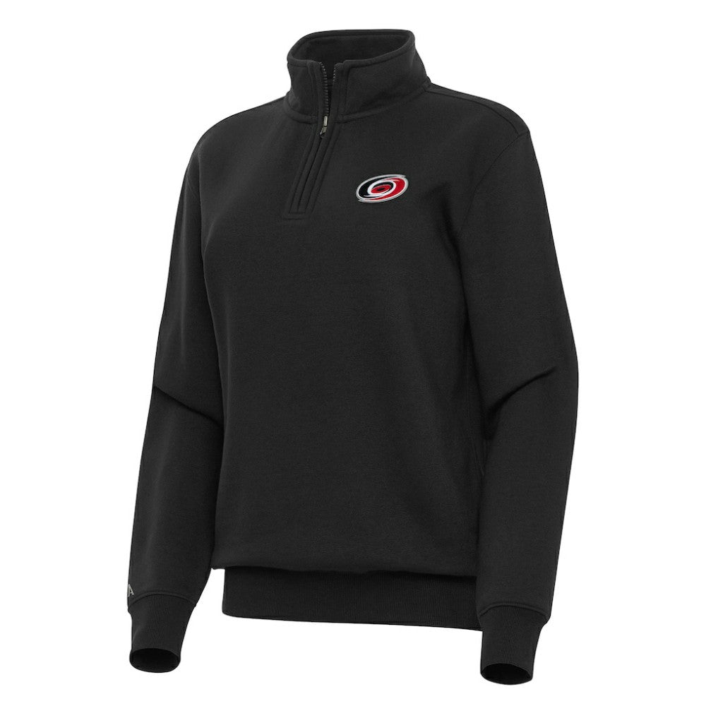 NHL Black Carolina Hurricanes Antigua Women's Victory Quarter-Zip Sweatshirt