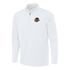 NHL White Chicago Blackhawks Antigua Reprocess Quarter-Zip Top