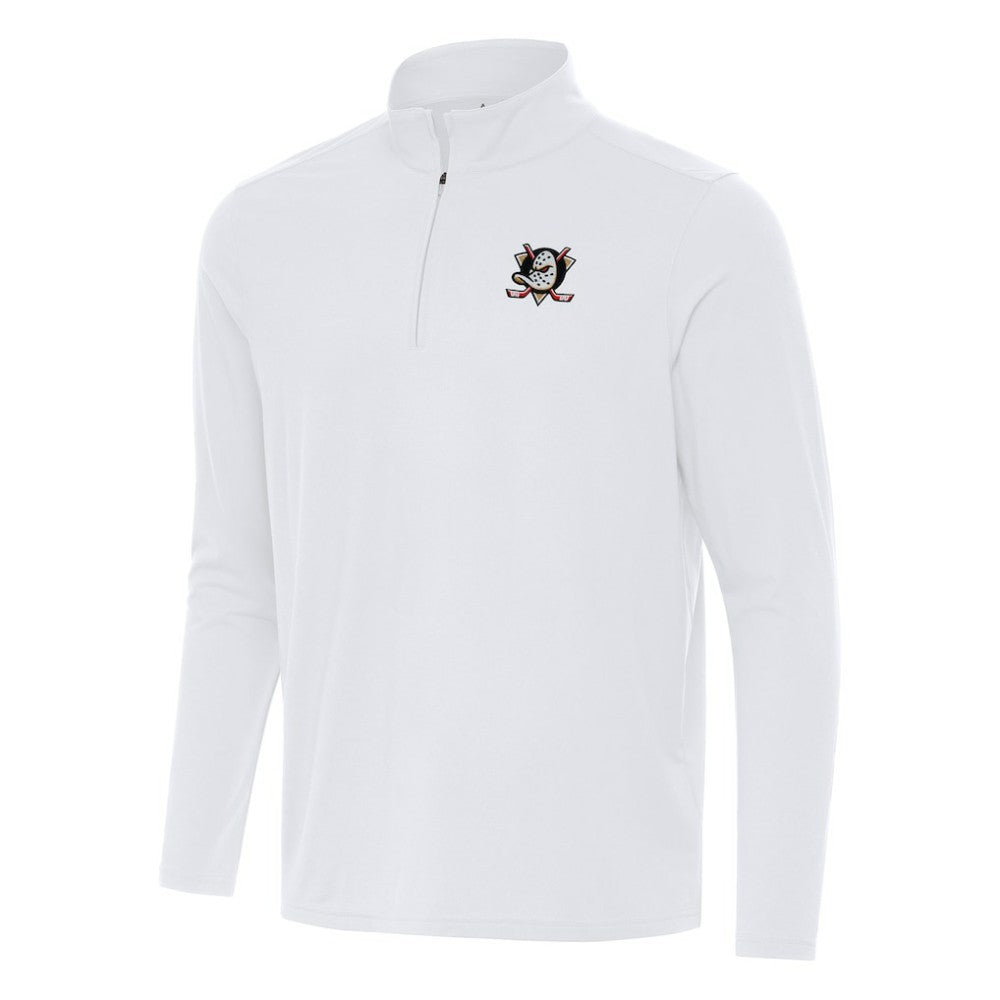 NHL White Anaheim Ducks Antigua Intent Quarter-Zip Top