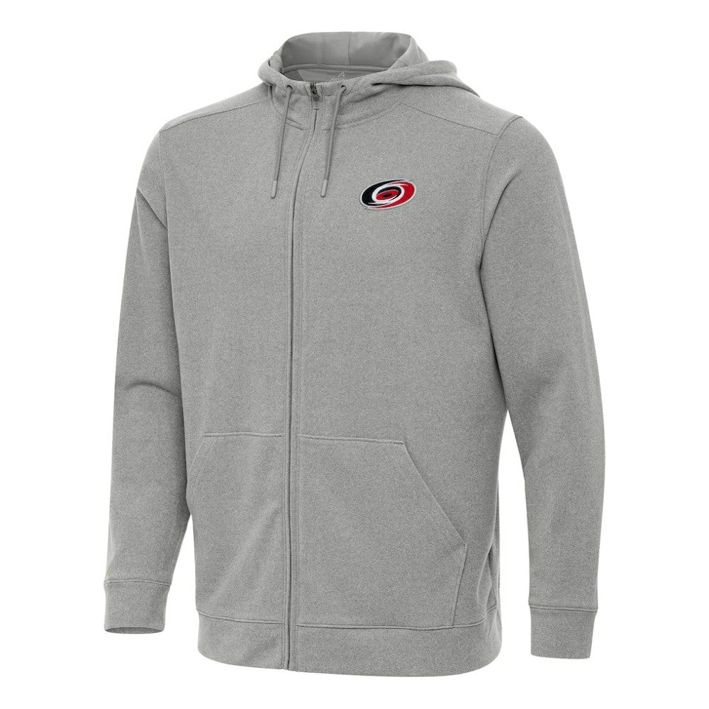 NHL Heather Gray Carolina Hurricanes Antigua Effortless Full-Zip Hoodie Jacket