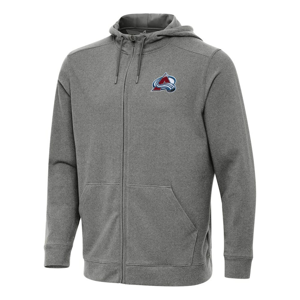 NHL Heather Black Colorado Avalanche Antigua Effortless Full-Zip Hoodie Jacket