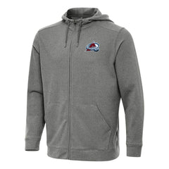NHL Heather Black Colorado Avalanche Antigua Effortless Full-Zip Hoodie Jacket