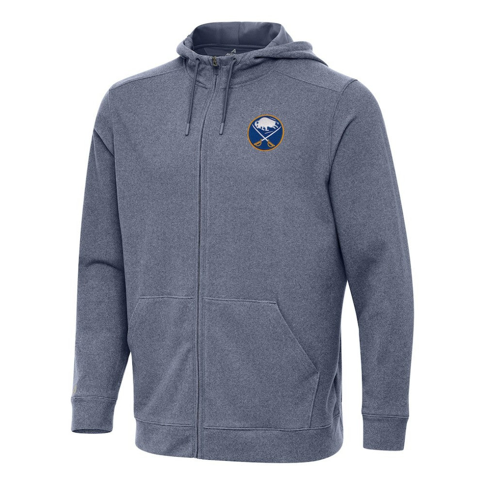 NHL Heather Navy Buffalo Sabres Antigua Effortless Full-Zip Hoodie Jacket