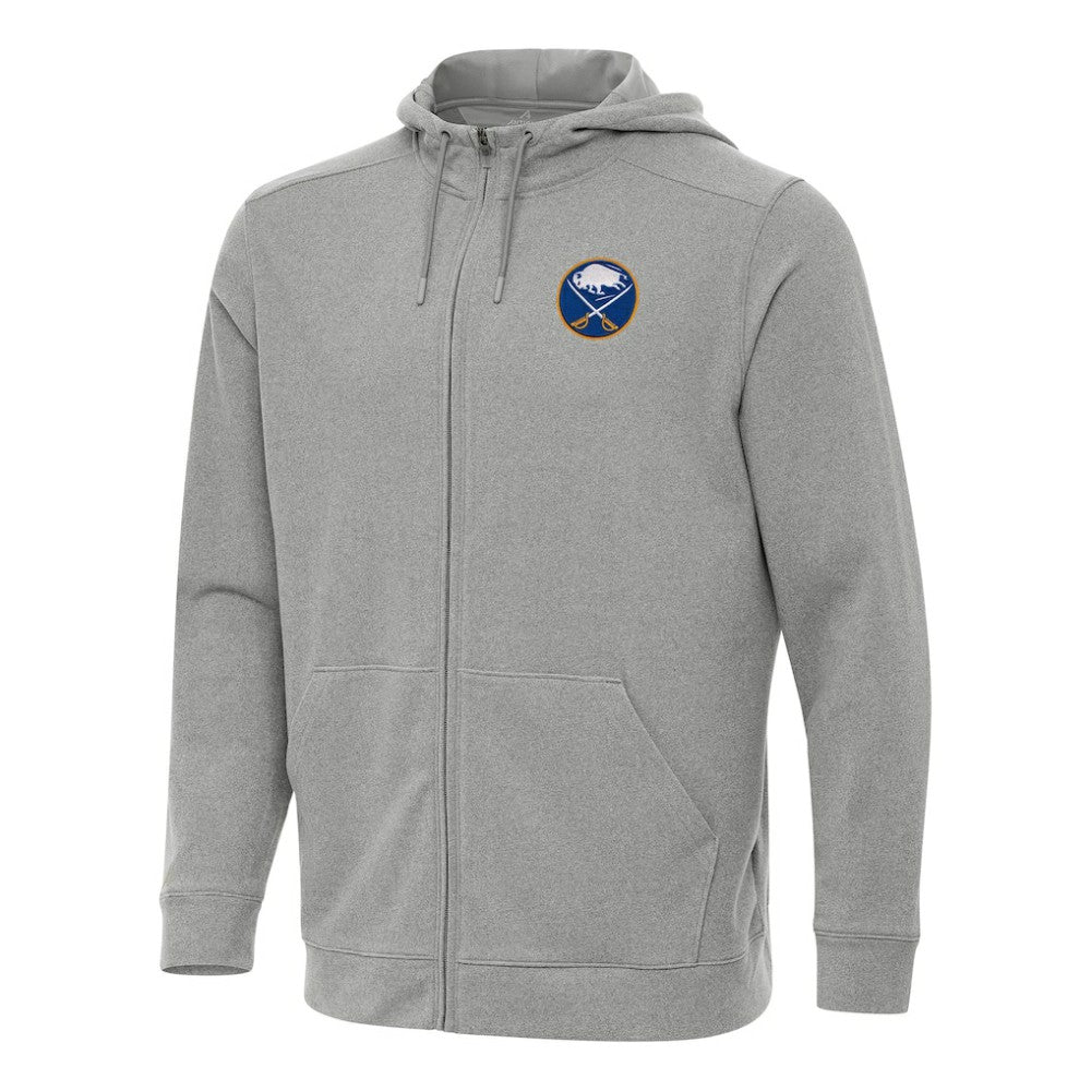 NHL Heather Gray Buffalo Sabres Antigua Effortless Full-Zip Hoodie Jacket
