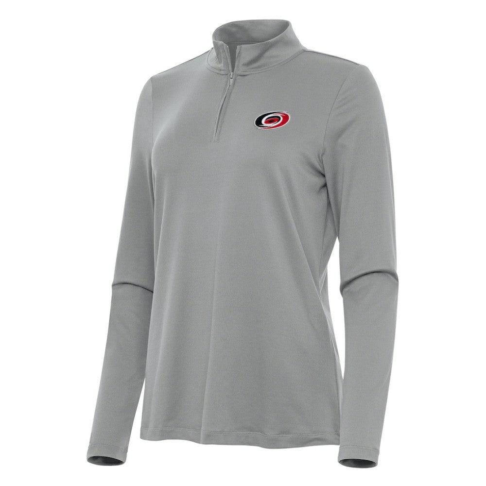 NHL Gray Carolina Hurricanes Antigua Women's Reprocess Quarter-Zip Top