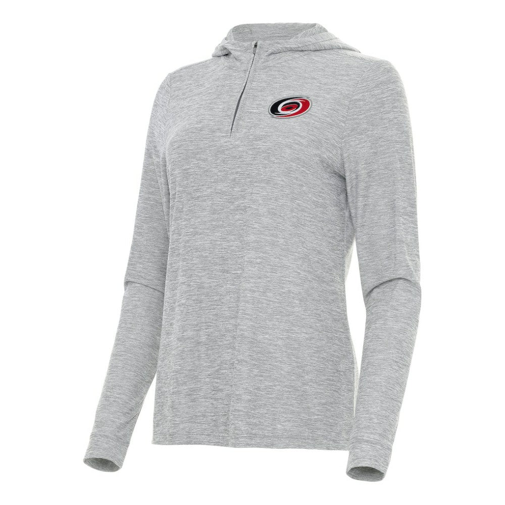 NHL Heather Gray Carolina Hurricanes Antigua Women's Daybreak Quarter-Zip Hoodie