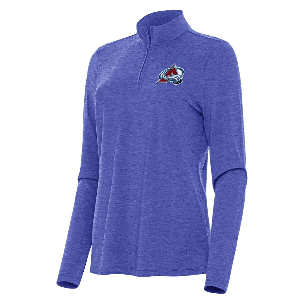 NHL Heather Royal Colorado Avalanche Antigua Women's Bright Quarter-Zip Top