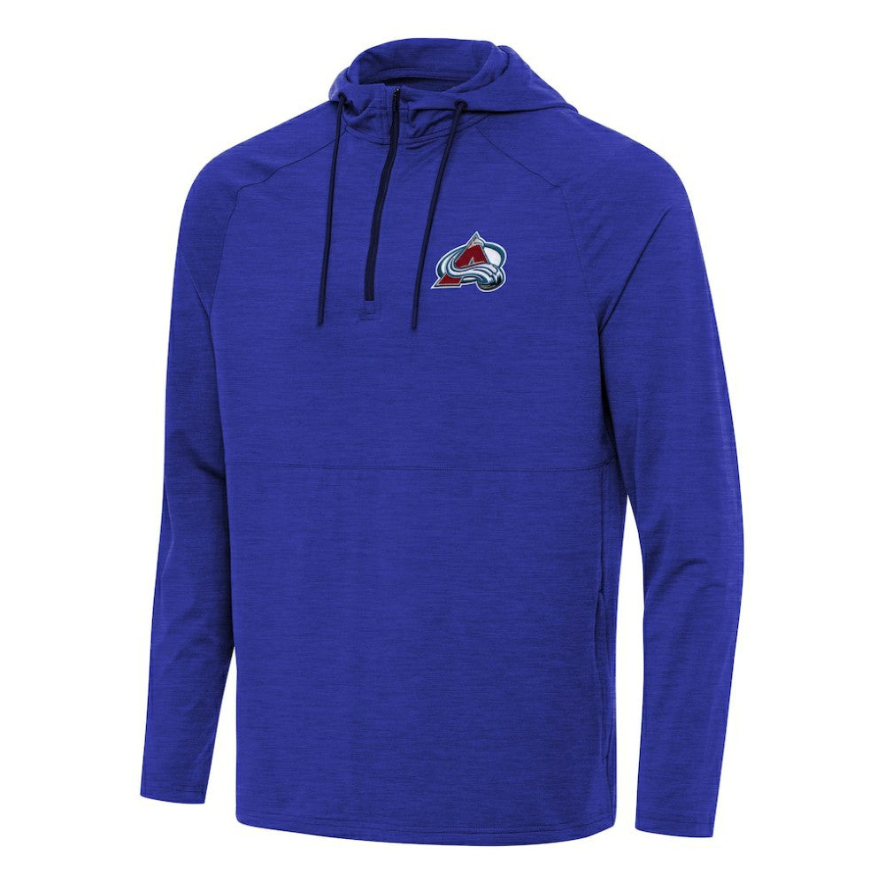 NHL Heather Royal Colorado Avalanche Antigua Spikes Quarter-Zip Hoodie