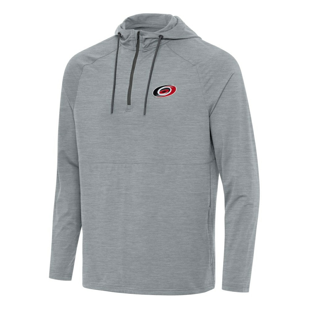 NHL Heather Gray Carolina Hurricanes Antigua Spikes Quarter-Zip Hoodie