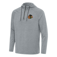 NHL Heather Gray Chicago Blackhawks Antigua Spikes Quarter-Zip Hoodie