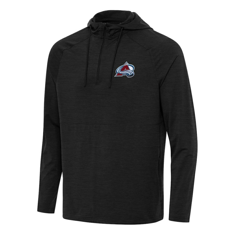 NHL Heather Black Colorado Avalanche Antigua Spikes Quarter-Zip Hoodie