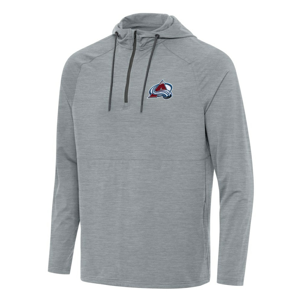 NHL Heather Gray Colorado Avalanche Antigua Spikes Quarter-Zip Hoodie