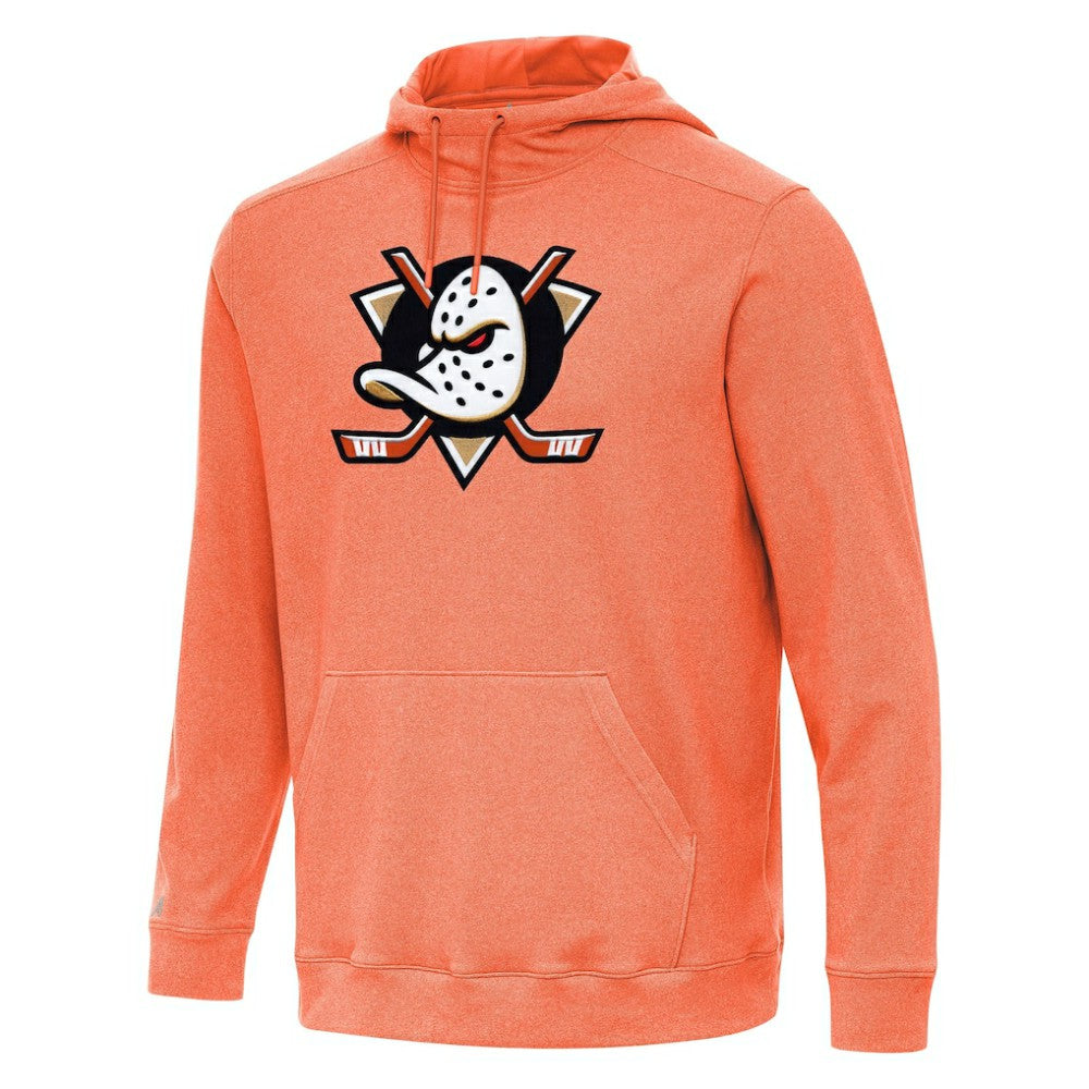 NHL Heather Orange Anaheim Ducks Antigua Cloud Pullover Hoodie