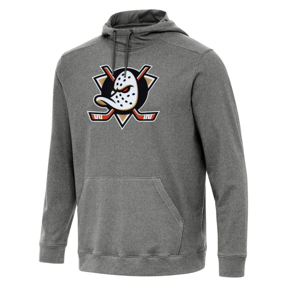 NHL Heather Black Anaheim Ducks Antigua Cloud Pullover Hoodie