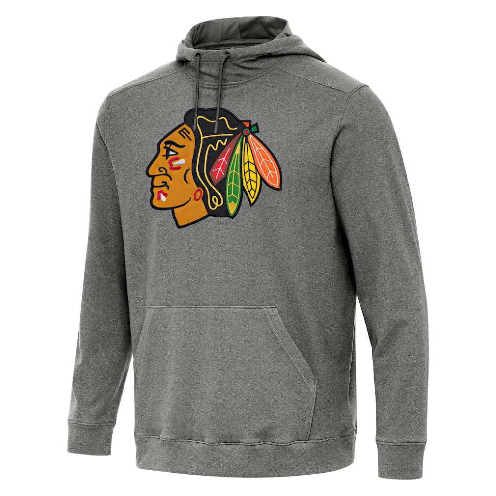 NHL Heather Black Chicago Blackhawks Antigua Cloud Pullover Hoodie