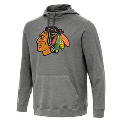 NHL Heather Black Chicago Blackhawks Antigua Cloud Pullover Hoodie