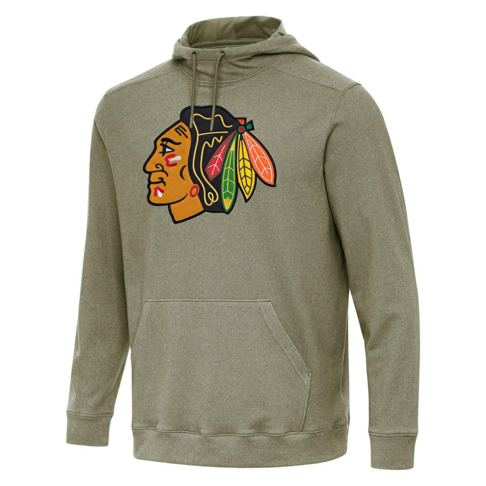 NHL Olive Chicago Blackhawks Antigua Cloud Pullover Hoodie