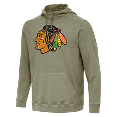 NHL Olive Chicago Blackhawks Antigua Cloud Pullover Hoodie