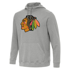 NHL Heather Gray Chicago Blackhawks Antigua Cloud Pullover Hoodie