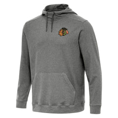 NHL Heather Black Chicago Blackhawks Antigua Cloud Pullover Hoodie