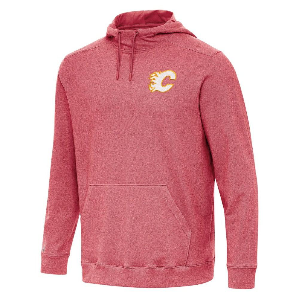 NHL Heather Red Calgary Flames Antigua Cloud Pullover Hoodie
