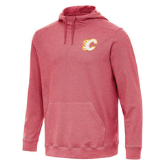 NHL Heather Red Calgary Flames Antigua Cloud Pullover Hoodie