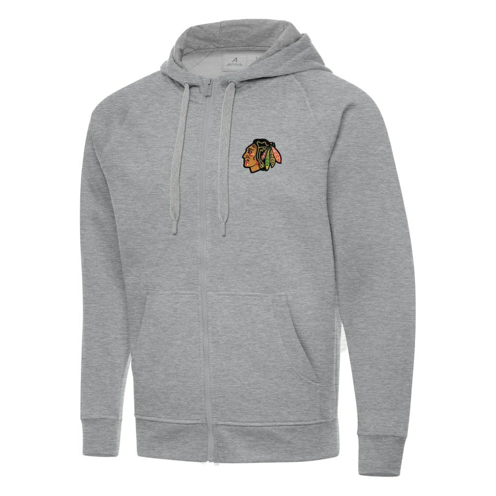 NHL Heather Gray Chicago Blackhawks Antigua Big & Tall Victory Full-Zip Hoodie