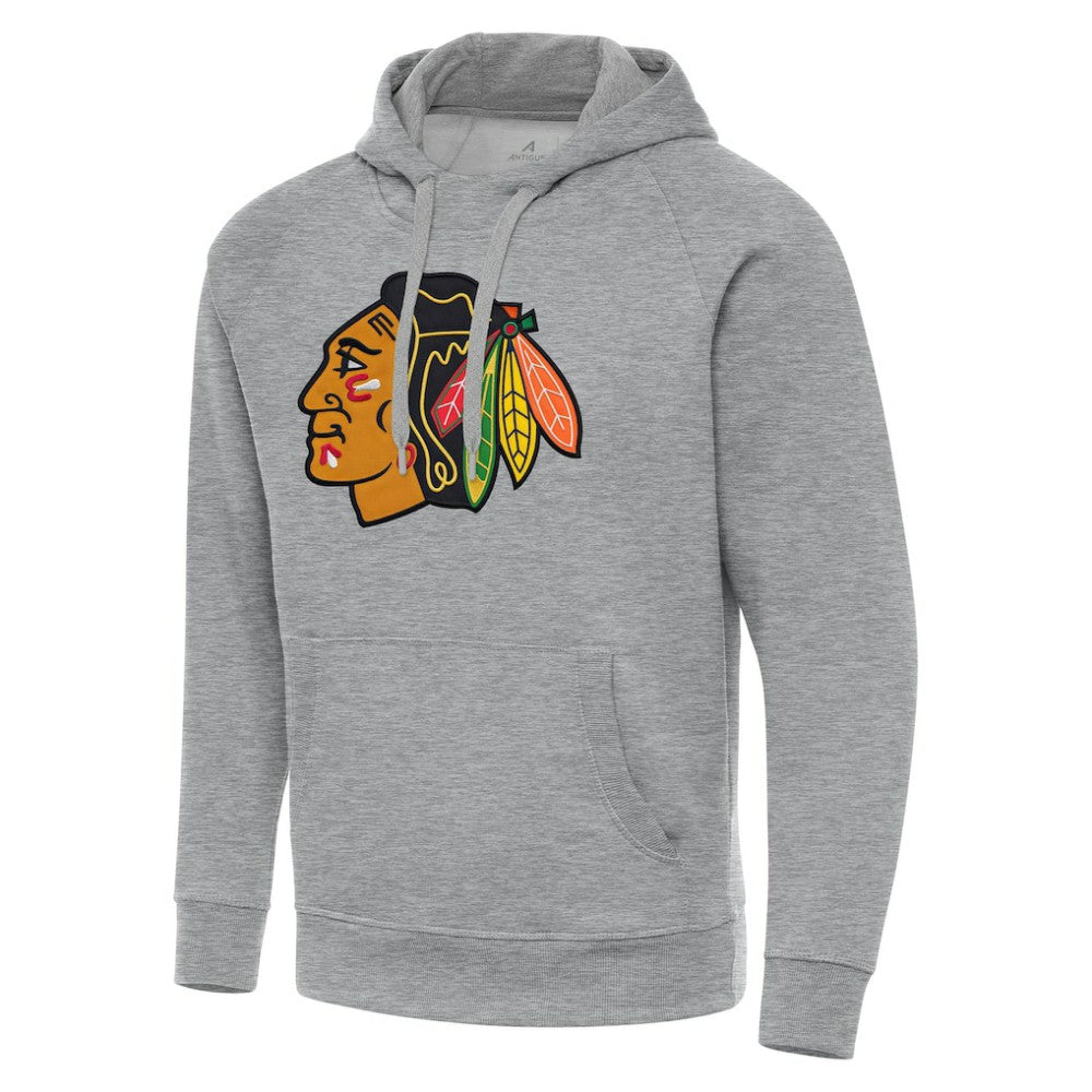 NHL Heather Gray Chicago Blackhawks Antigua Big & Tall Victory Pullover Hoodie