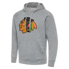 NHL Heather Gray Chicago Blackhawks Antigua Big & Tall Victory Pullover Hoodie