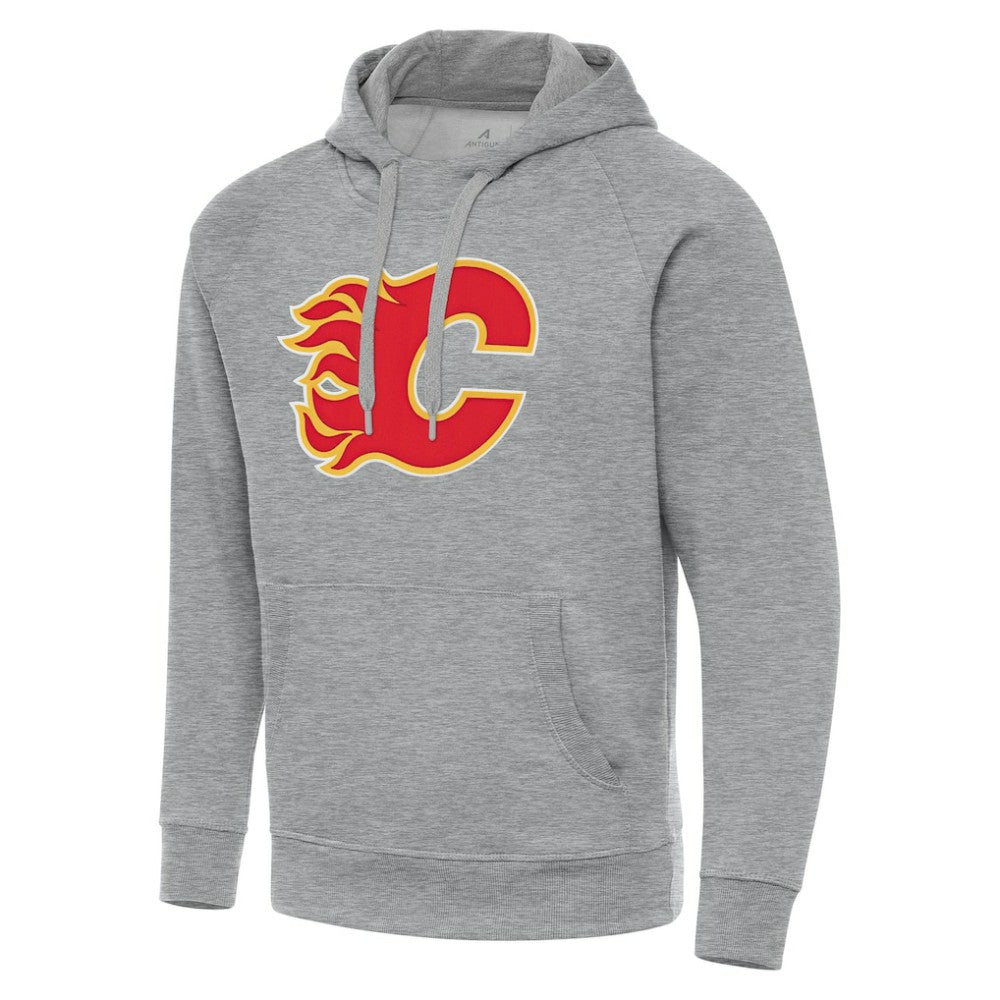 NHL Heather Gray Calgary Flames Antigua Big & Tall Victory Pullover Hoodie