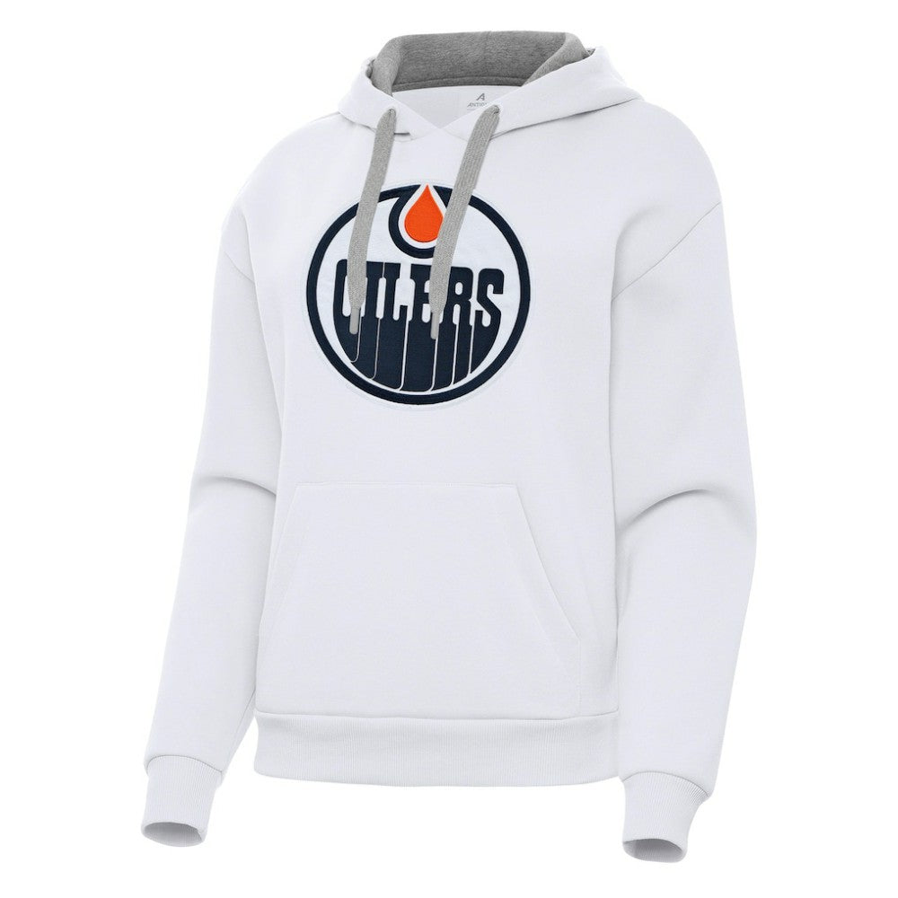 NHL White Edmonton Oilers Antigua Women's Victory Pullover Hoodie