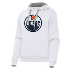 NHL White Edmonton Oilers Antigua Women's Victory Pullover Hoodie