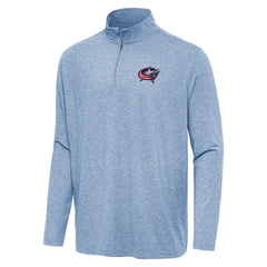 NHL Heather Aqua Columbus Blue Jackets Antigua Hunk Quarter-Zip Top