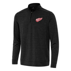NHL Heather Black Detroit Red Wings Antigua Bright Quarter-Zip Top