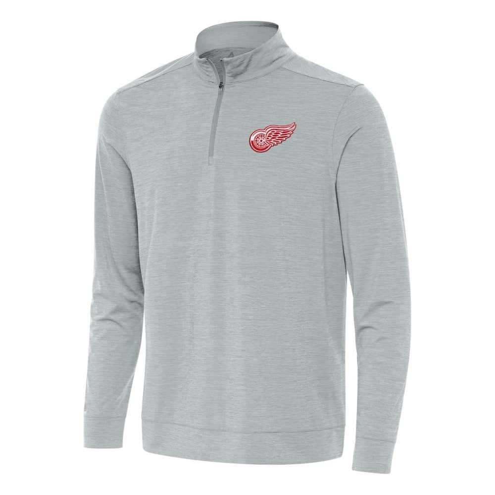 NHL Heather Gray Detroit Red Wings Antigua Bright Quarter-Zip Top