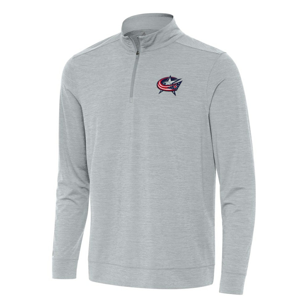 NHL Heather Gray Columbus Blue Jackets Antigua Bright Quarter-Zip Top