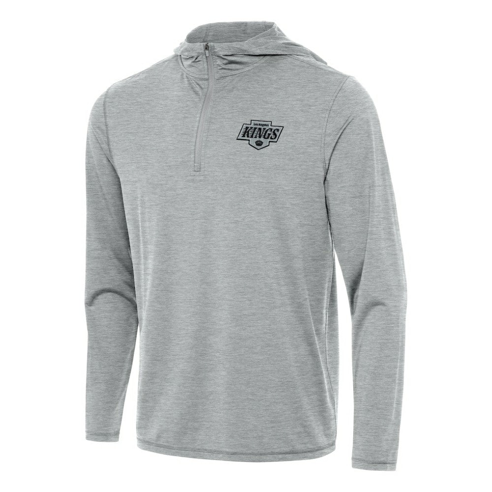 NHL Heather Gray Los Angeles Kings Antigua Tidy Quarter-Zip Hoodie