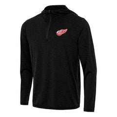 NHL Heather Black Detroit Red Wings Antigua Tidy Quarter-Zip Hoodie