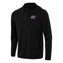 NHL Heather Black Columbus Blue Jackets Antigua Tidy Quarter-Zip Hoodie