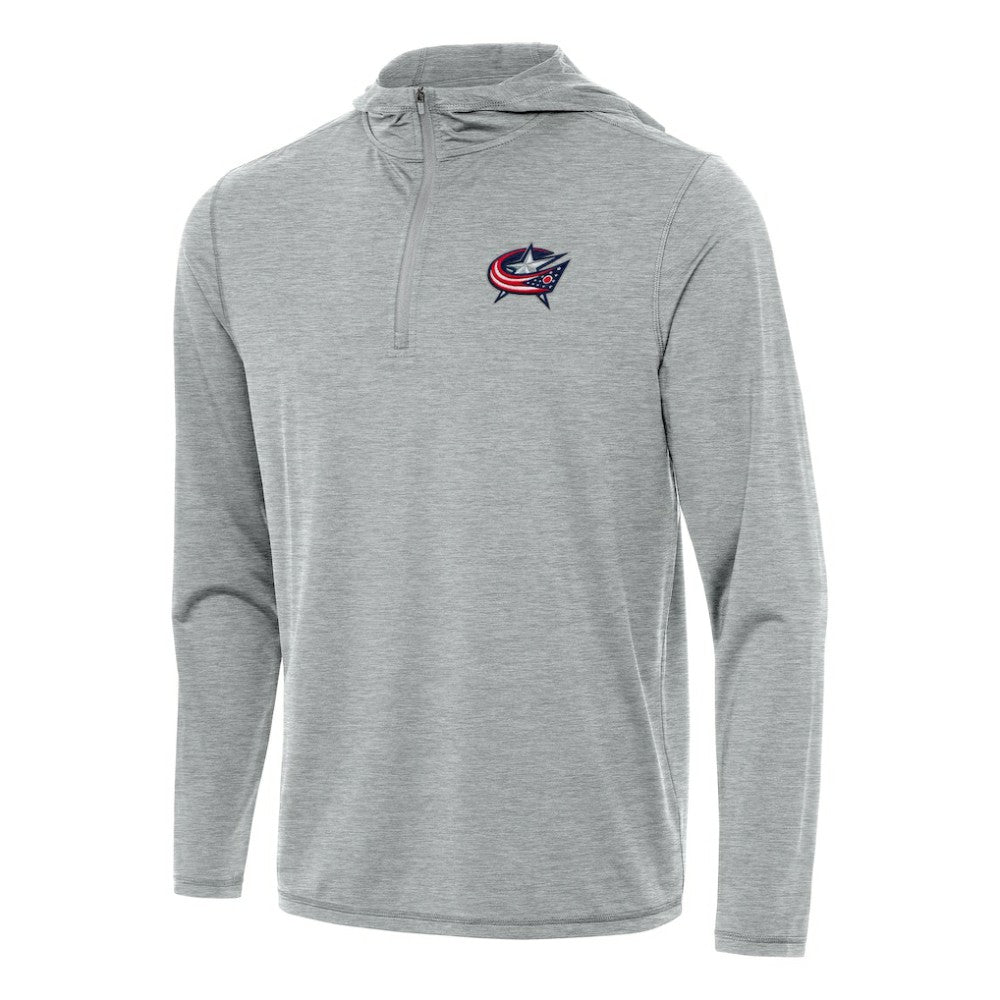 NHL Heather Gray Columbus Blue Jackets Antigua Tidy Quarter-Zip Hoodie