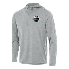 NHL Heather Gray Edmonton Oilers Antigua Tidy Quarter-Zip Hoodie