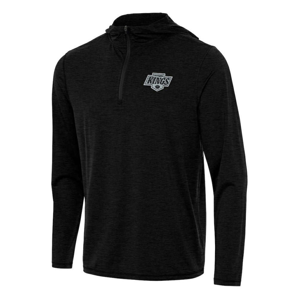 NHL Heather Black Los Angeles Kings Antigua Tidy Quarter-Zip Hoodie