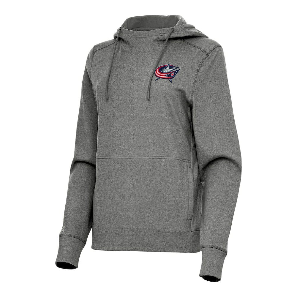 NHL Heather Black Columbus Blue Jackets Antigua Women's Justice Pullover Hoodie