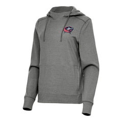 NHL Heather Black Columbus Blue Jackets Antigua Women's Justice Pullover Hoodie
