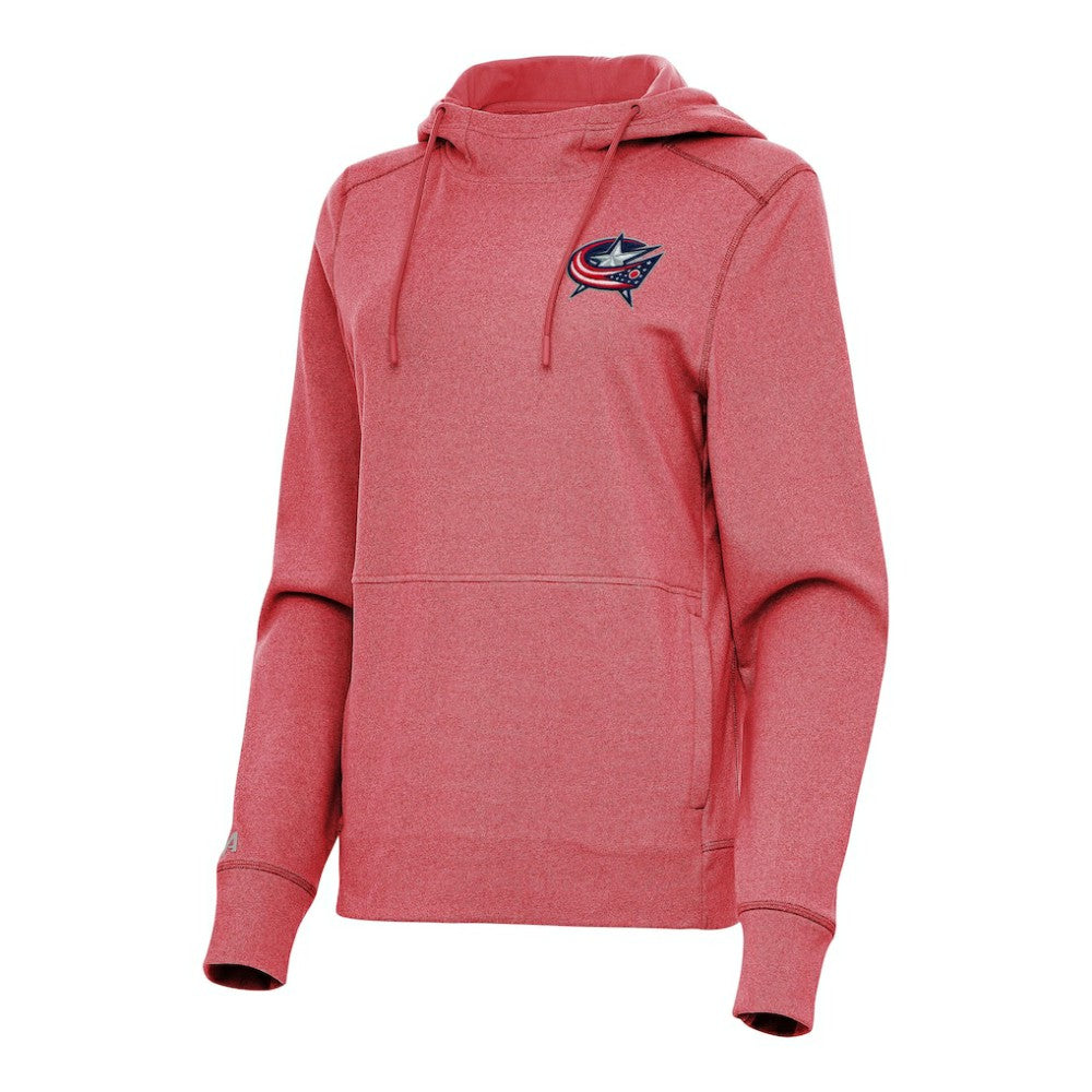NHL Heather Red Columbus Blue Jackets Antigua Women's Justice Pullover Hoodie