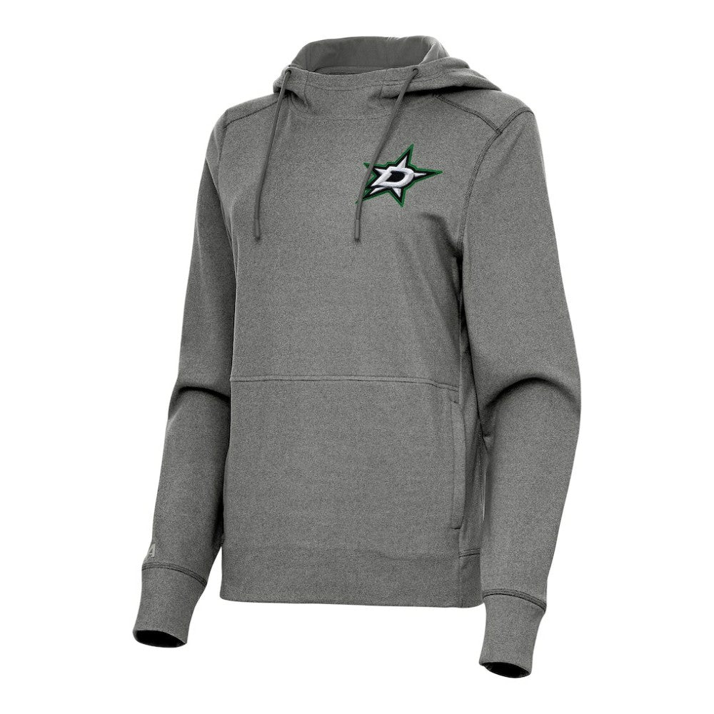 NHL Heather Black Dallas Stars Antigua Women's Justice Pullover Hoodie