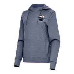 NHL Heather Navy Edmonton Oilers Antigua Women's Justice Pullover Hoodie