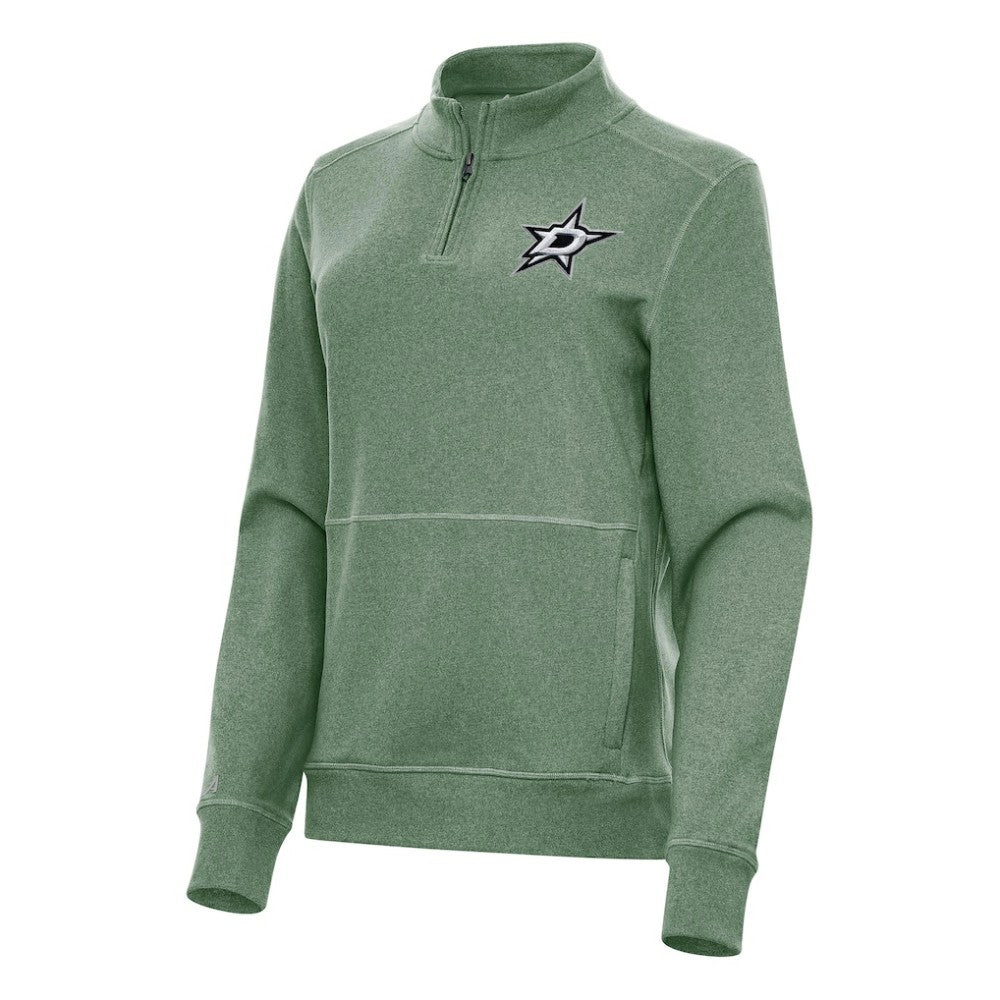 NHL Hunter Green Dallas Stars Antigua Women's Crush Quarter-Zip Fleece Sweatshirt