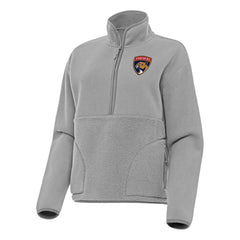 NHL Gray Florida Panthers Antigua Women's Figure Half-Zip Pullover Sweatshirt